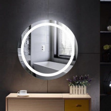 Круглое настенное зеркало 60 см со светодиодной LED-подсветкой Лина 